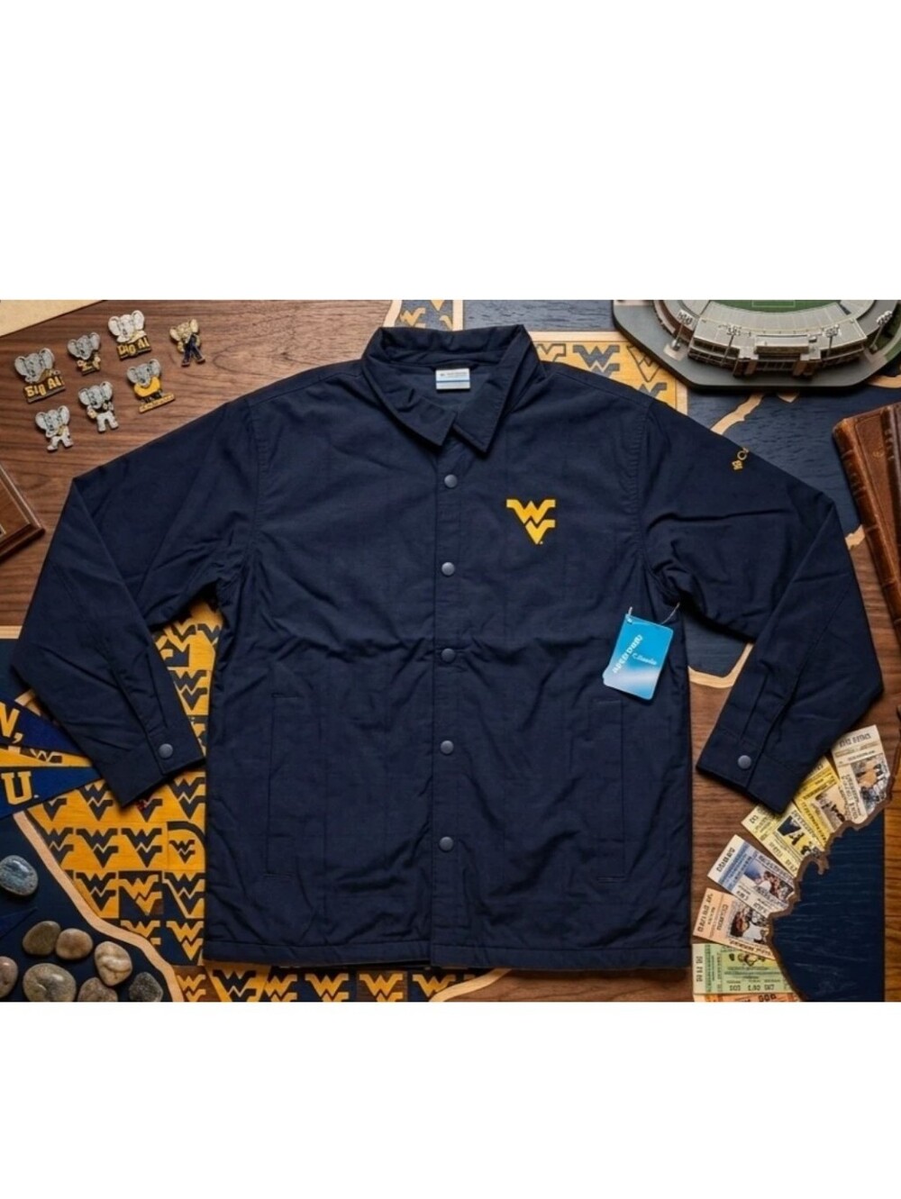 Columbia West Virginia Mountaineers Collegiate Quilted Navy Jacket